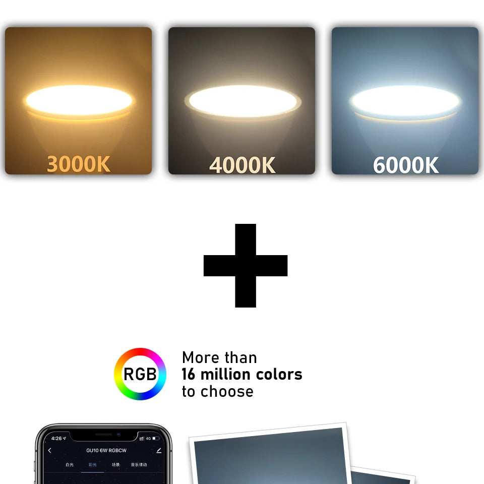 VoltZen™ Smart GU10 Spotlight Bulb | WiFi RGB + White | Dimmable | Alexa & Google Compatible