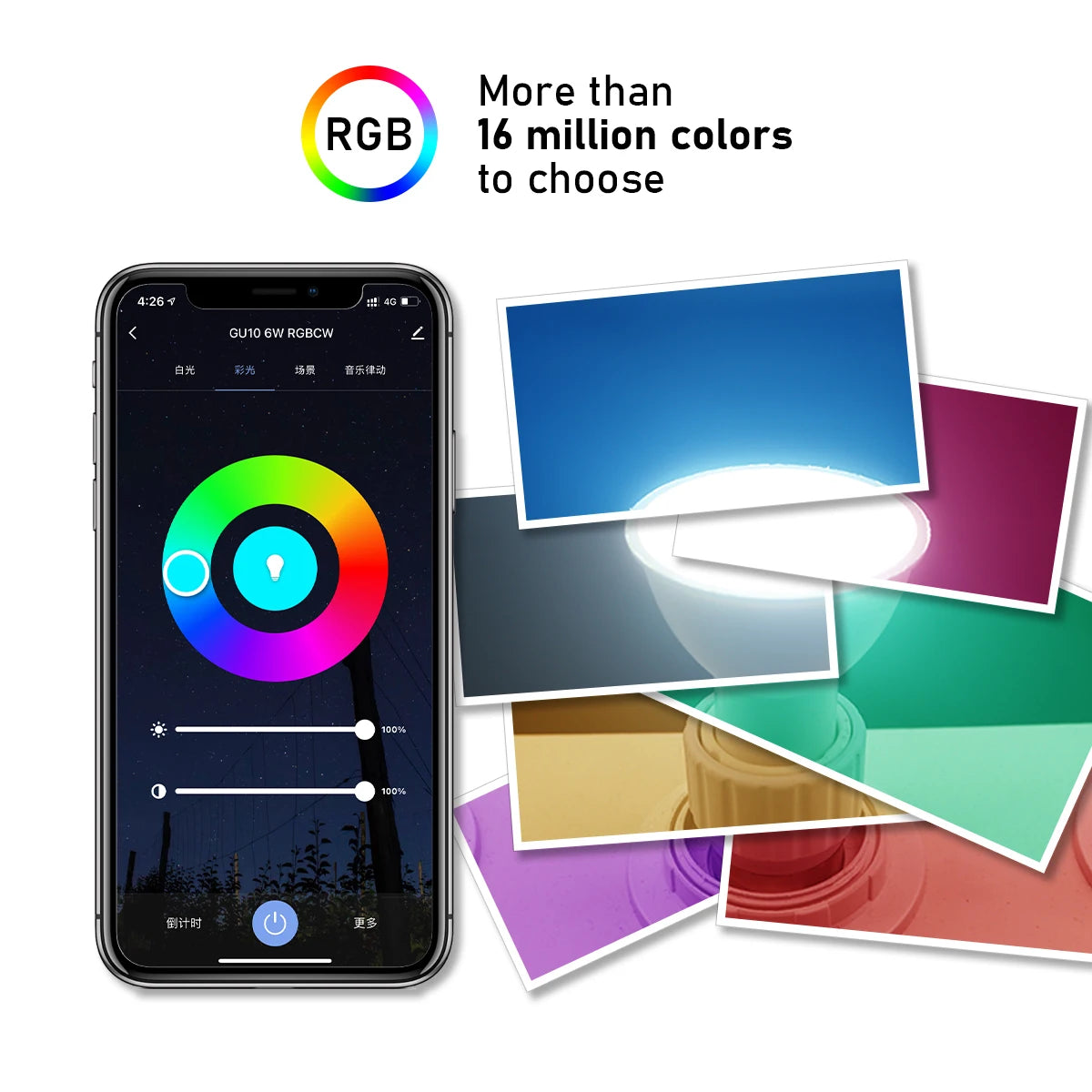 VoltZen™ Smart GU10 Spotlight Bulb | WiFi RGB + White | Dimmable | Alexa & Google Compatible