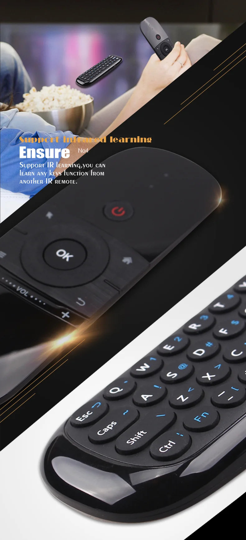 VoltZen™ AirMouse Smart Remote & Wireless Keyboard