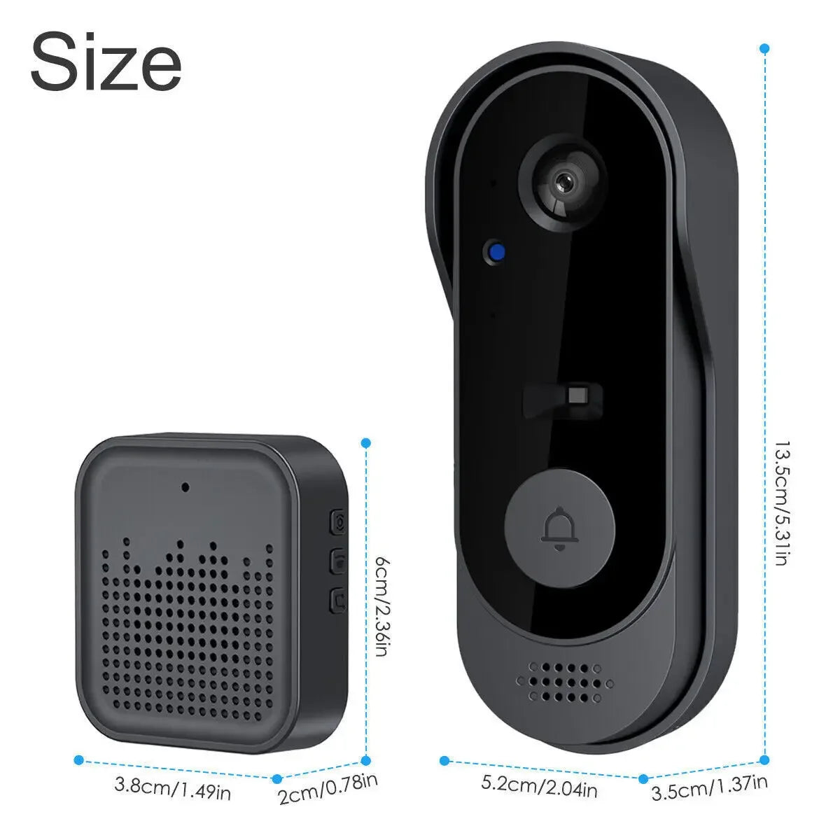 VoltZen™ Smart WiFi Video Doorbell | HD Camera + 2-Way Audio