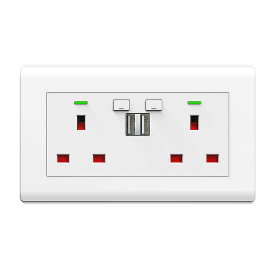 VoltZen™ WiFi Smart Dual Socket | UK Wall Outlet + Dual USB | Alexa & Google Home Compatible