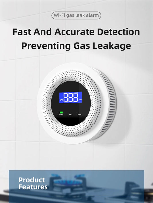 VoltZen™ Smart WiFi Gas Leak Sensor | Tuya + Alexa Compatible